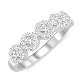 0.75 ctw Diamond 14K White Gold Band Ring