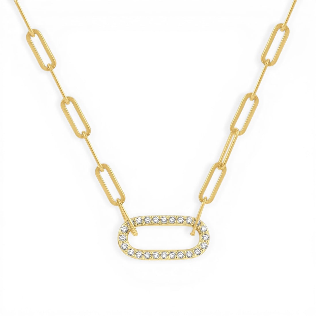 0.25 ctw Diamond Paperclip Pendant Necklace 14K Yellow Gold 18 in: Timeless and sophisticated, this elegant Paperclip necklace featuring White Diamond radiates enduring beauty. The gemstones are nestled within a Paperclip framework, supported by a substantial 1.4 gra
