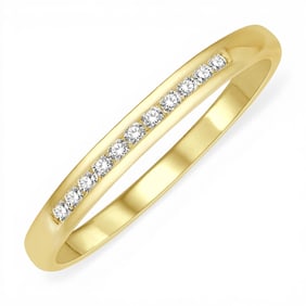 0.10 ctw White Diamond Channel Set 14K Yellow Gold Wedding Band