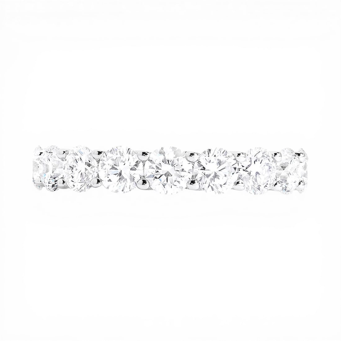 1.98 ctw Duchess Classic Diamond Halfway Band 18K White Gold Ring: Retail Value: $10,800 Captured in a moment of brilliance, this magnificent Halfway Band ring featuring White Diamond speaks to the connoisseur. Showcasing the gems in a Shared Prong arrangement, the r