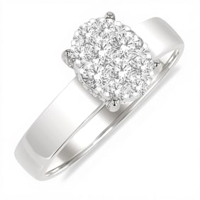 0.55 ctw Diamond Cluster 14K White Gold Ring