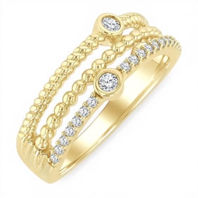 0.21 ctw Triple Row Diamond Fashion Band 10K Yellow Gold Ring