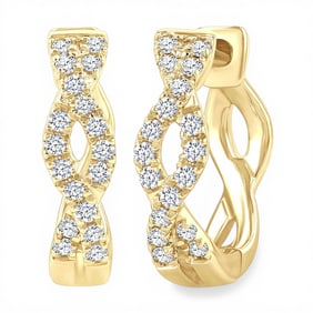 0.14 ctw Diamond 10K Yellow Gold Huggie Earrings