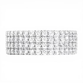 2.56 ctw Duchess 4-Row Diamond 18K White Gold Band Ring