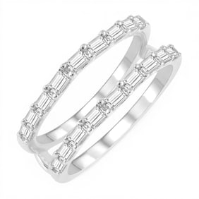 0.81 ctw Baguette White Diamond 14K White Gold Insert Ring