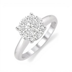 0.35 ctw Cluster Diamond 14K White Gold Engagement Ring