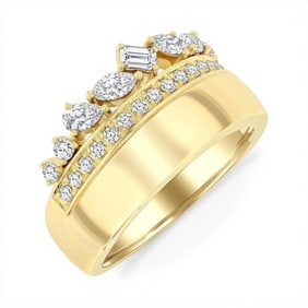0.75 ctw Mixed Cut Diamond Fashion 14K Yellow Gold Ring