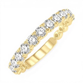 1.01 ctw Lattice Diamond 14K Yellow Gold Band Ring