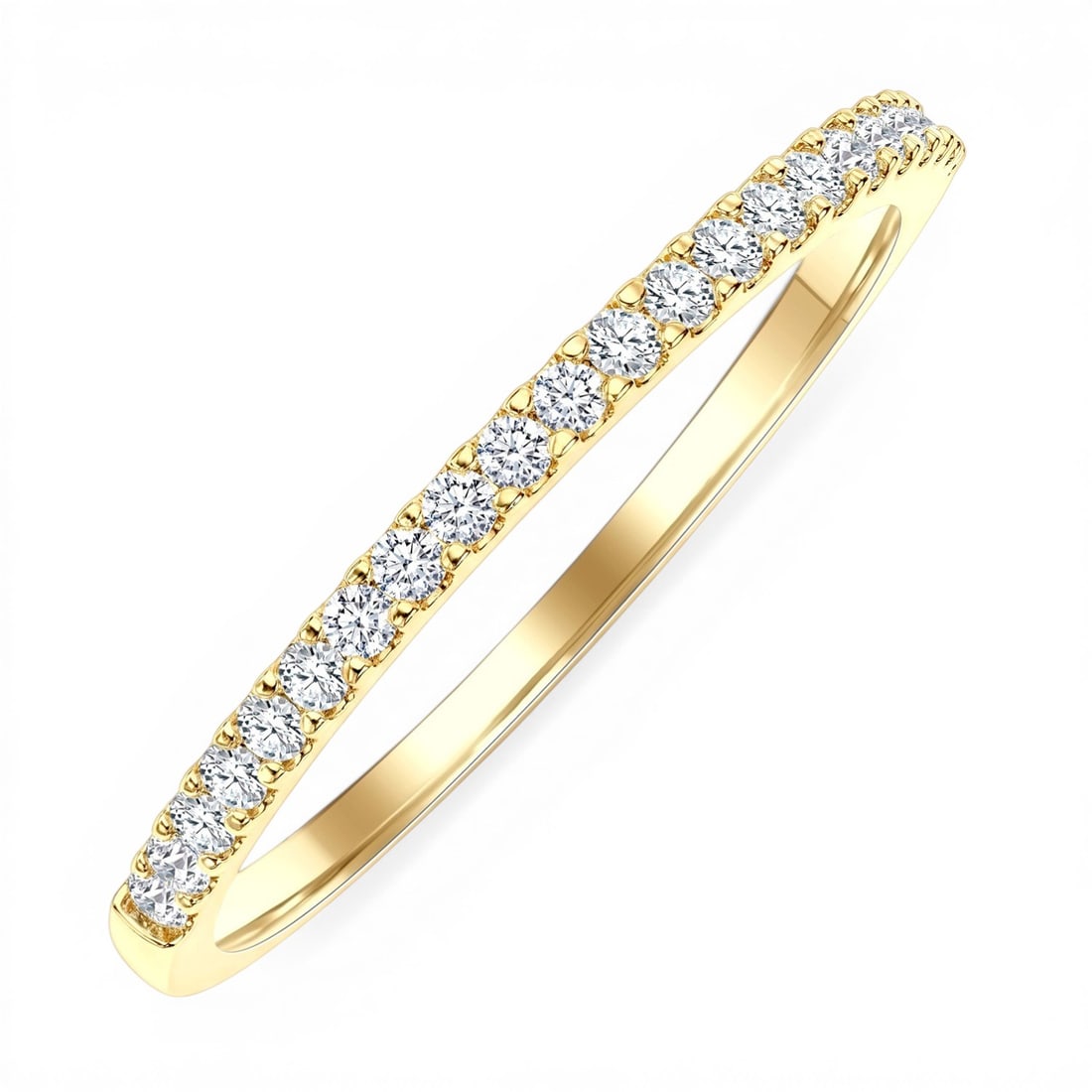 0.22 ctw White Diamond Pave 14K Yellow Gold Wedding Band: A symphony of light and color, this elegant Pave ring featuring Natural Diamonds embodies the pinnacle of luxury. Expertly mounted in a Band setting, the ring is crafted in 1.4 grams of solid 14K Yell