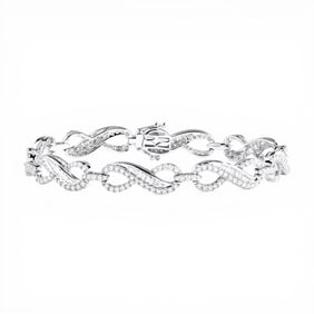 2.96 ctw White Diamond Infinity 18K White Gold Bracelet