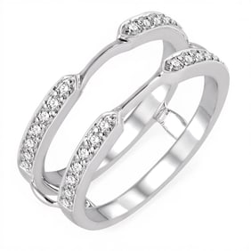 0.36 ctw White Diamond Pave 14K White Gold Insert Ring