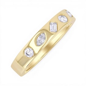 0.40 ctw Mixed Shape Diamond 14K Yellow Gold Band Ring