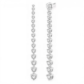 2.02 ctw Round Diamond Riviera Drop 14K White Gold Earrings