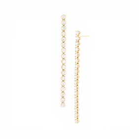 Duchess 1.96 ctw Round Diamond Drop 18K Yellow Gold Earrings