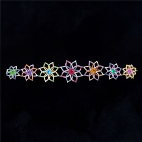 13.2 ctw Ruby and 1.35 ctw White Diamond Platinum Bracelet