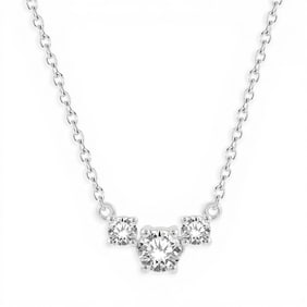 0.25 ctw Diamond Three Stone 14K White Gold Necklace