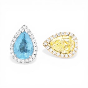 Paraiba Tourmaline and 0.96 ctw Diamond 18K Yellow & White Gold Ring