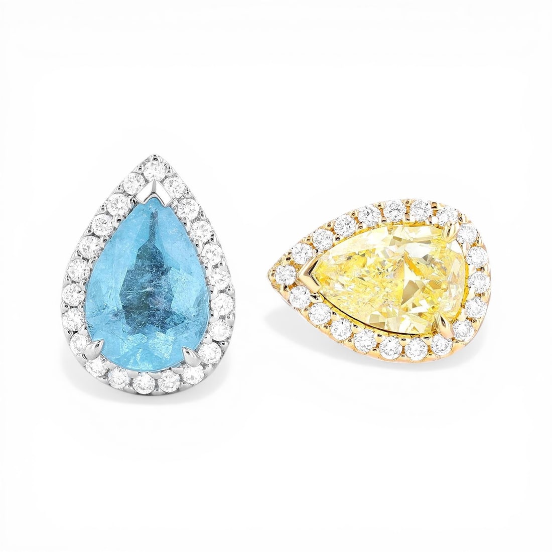 Paraiba Tourmaline and 0.96 ctw Diamond 18K Yellow & White Gold Ring: Retail Value: $21,570 Captured in a moment of brilliance, this stunning Kaleidoscope Open Ring featuring Paraiba Tourmaline, Yellow Diamond, White Diamond speaks to the connoisseur. Showcasing the gem