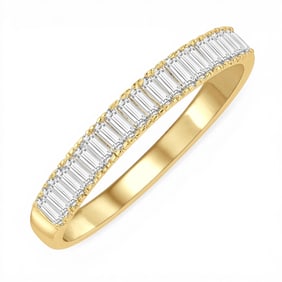 0.37 ctw Baguette Diamond Stackable Band 14K Yellow Gold Ring
