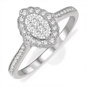 0.32 ctw Diamond Cluster 14K White Gold Ring