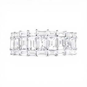 2.41 ctw Baguette Diamond Duchess Band 18K White Gold Ring