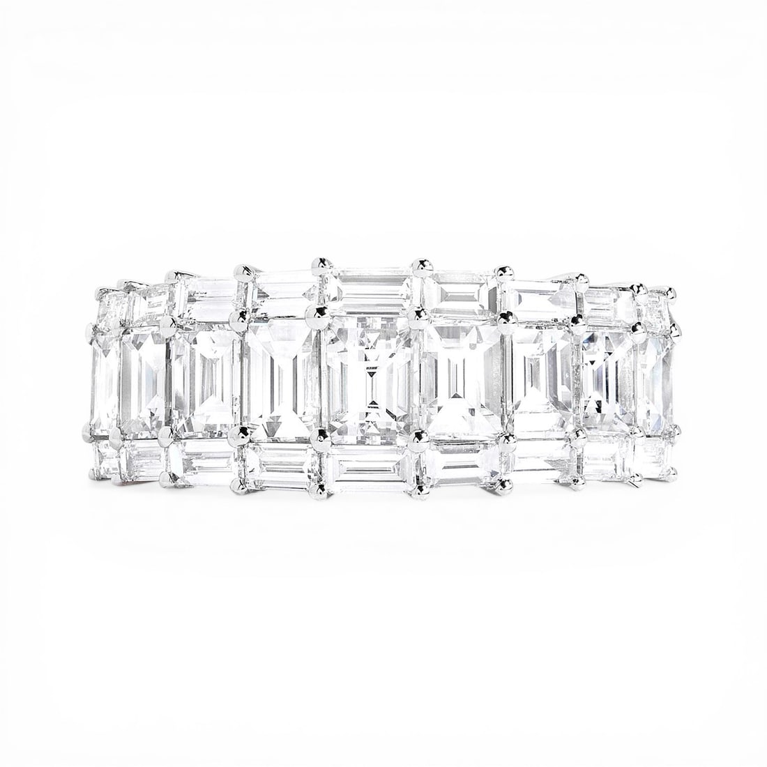2.41 ctw Baguette Diamond Duchess Band 18K White Gold Ring (1 of 3)