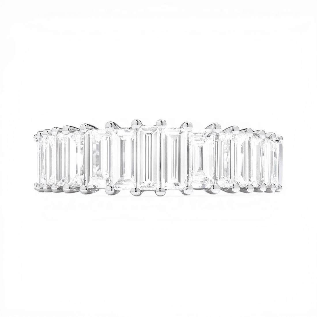 1.66 ctw Baguette Taper Diamond 18K White Gold Ring: Retail Value: $17,670 Rare and radiant, this magnificent Baguette Taper ring featuring White Diamond offers a touch of the extraordinary. The gemstones are nestled within a Band framework, supported b