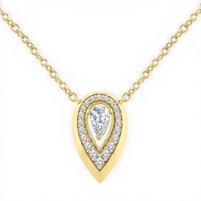 0.34 ctw Open Window Pear Diamond 14K Yellow Gold Pendant