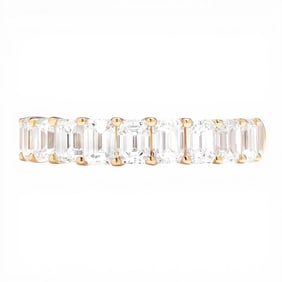 2.75 ctw Emerald Cut Diamond 18K Yellow Gold Band Ring