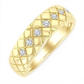 0.15 ctw White Diamond 10K Yellow Gold Band Ring