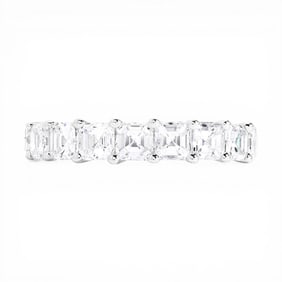 2.16 ctw Asscher Diamond 18K White Gold Band Ring