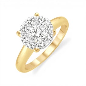 0.51 ctw Diamond Cluster 14K Yellow & White Gold Ring