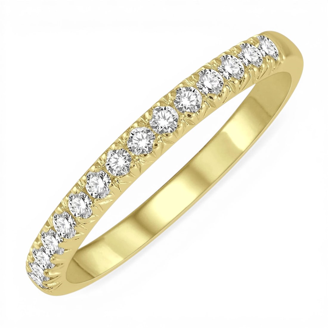 0.26 ctw Diamond Pave 14K Yellow Gold Band Ring: Epitomizing grandeur, this elegant Pave Wedding Band ring featuring White Diamond stands as a beacon of refined taste. Crafted with precision, the Pave setting is seamlessly integrated into 2.0 grams 