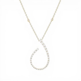 1.65 ctw Graduating Curve Diamond 18k Yellow Gold Pendant Necklace