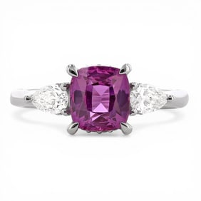 0.50 ctw Pink Sapphire and 0.50 ctw Diamond 18k White Gold Ring
