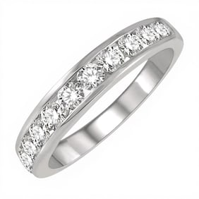 0.77 ctw Diamond Channel Set 14K White Gold Band Ring