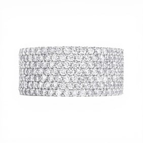 2.05 ctw Diamond 7-Row Pave Band Ring 18k White Gold