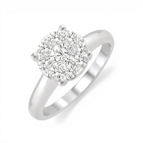 0.35 ctw White Diamond Cluster 14K White Gold Ring