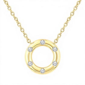 0.12 ctw Diamond 10k Yellow Gold Pendant Necklace
