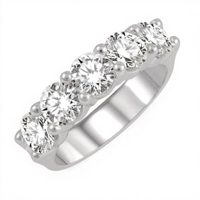 2.50 ctw Diamond 5-Stone 14K White Gold Band Ring
