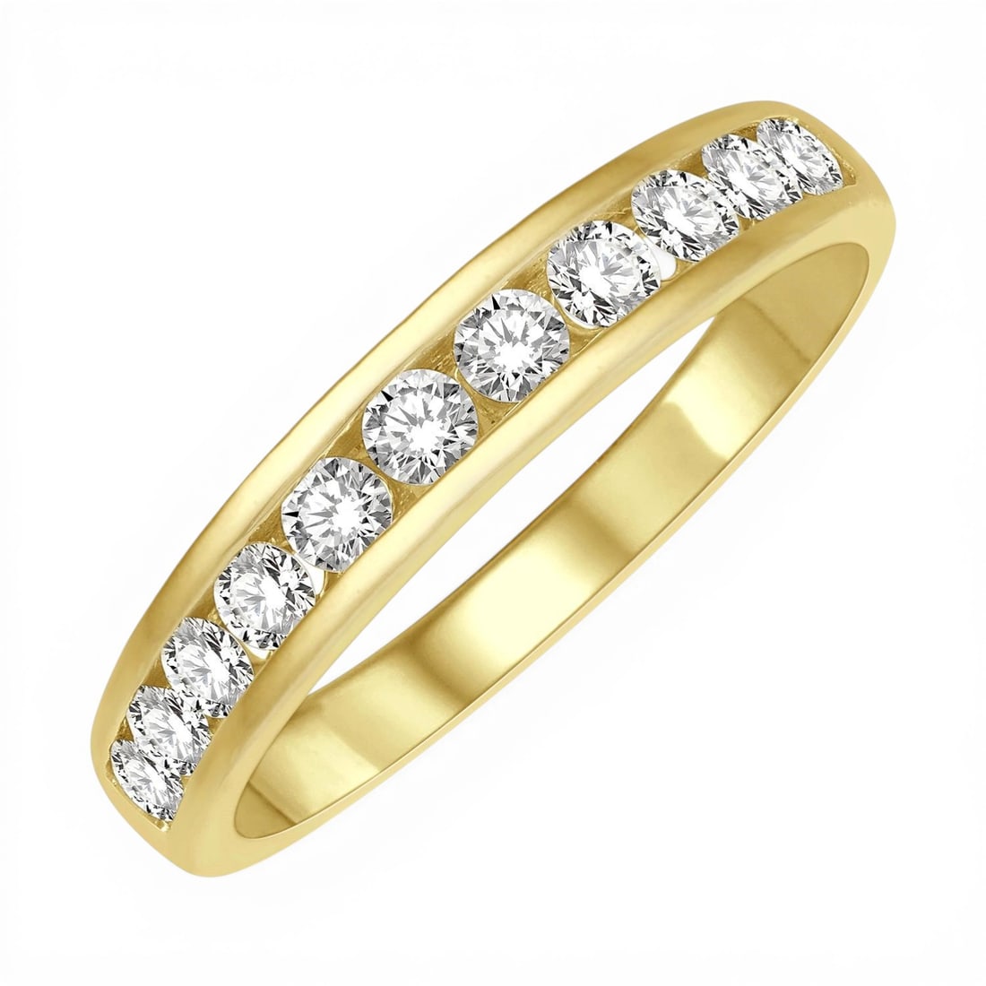 0.50 ctw Channel Set Diamond Wedding Band 14K Yellow Gold: Rare and radiant, this exquisite Channel Set ring featuring White Diamond offers a touch of the extraordinary. Crafted with precision, the Channel setting is seamlessly integrated into 2.6 grams of 14