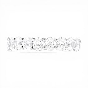Duchess 1.49 ctw Oval Diamond Halfway Band 18K White Gold Ring