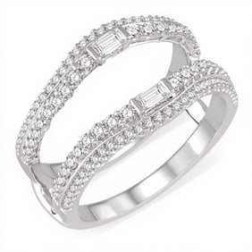 0.71 ctw Diamond Baguette & Round 14K White Gold Insert Ring