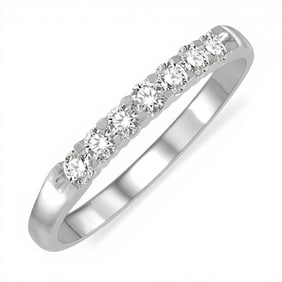 0.25 ctw Diamond 7 Stone Wedding Band 14K White Gold