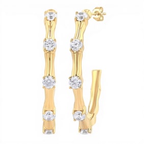 0.33 ctw White Diamond 14K Yellow Gold Half Hoop Earrings