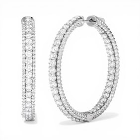 Duchess 6.23 ctw Diamond 18K White Gold Hoop Earrings