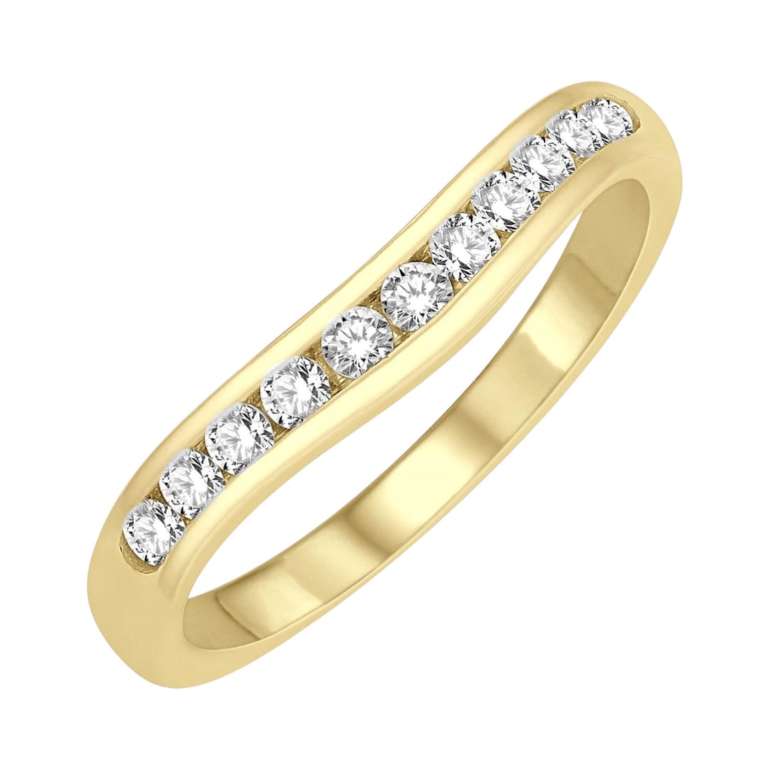0.33 ctw Diamond 14K Yellow Gold Wedding Band: A vision of luxury, this elegant Inlay ring featuring Natural Diamonds defines sophistication. Expertly mounted in a Channel-Set Band setting, the ring is crafted in 2.5 grams of solid 14K Yellow Gold
