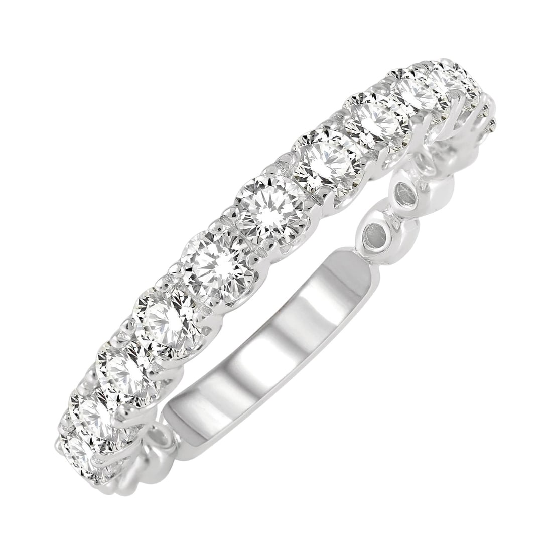 1.01 ctw Diamond 14K White Gold Band Ring: Timeless and sophisticated, this elegant Lattice Wedding Band ring featuring White Diamond radiates enduring beauty. Expertly mounted in a Shared Prong setting, the ring is crafted in 2.2 grams of sol