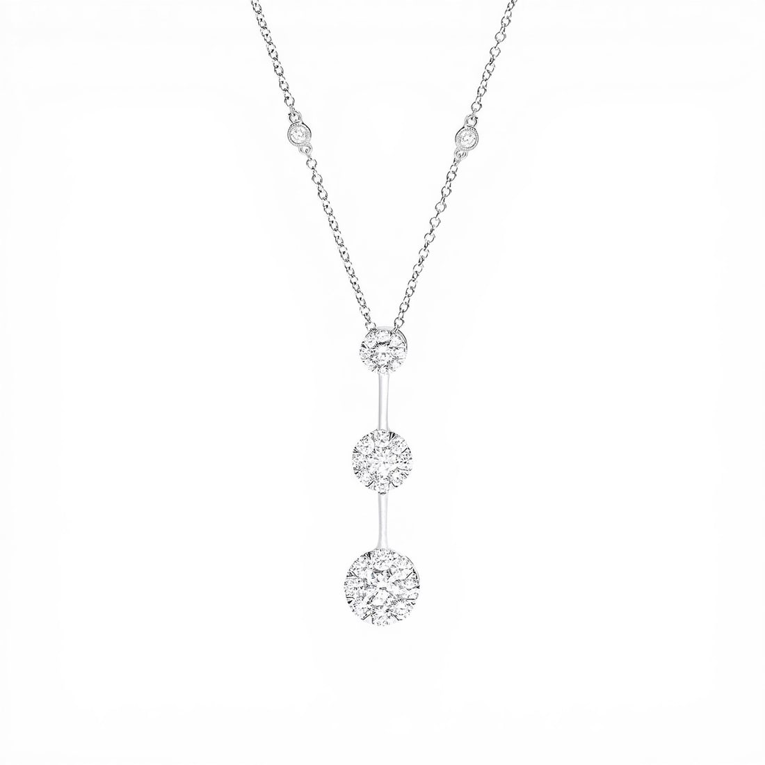 1.09 ctw Diamond 18K White Gold Pendant Necklace (1 of 2)