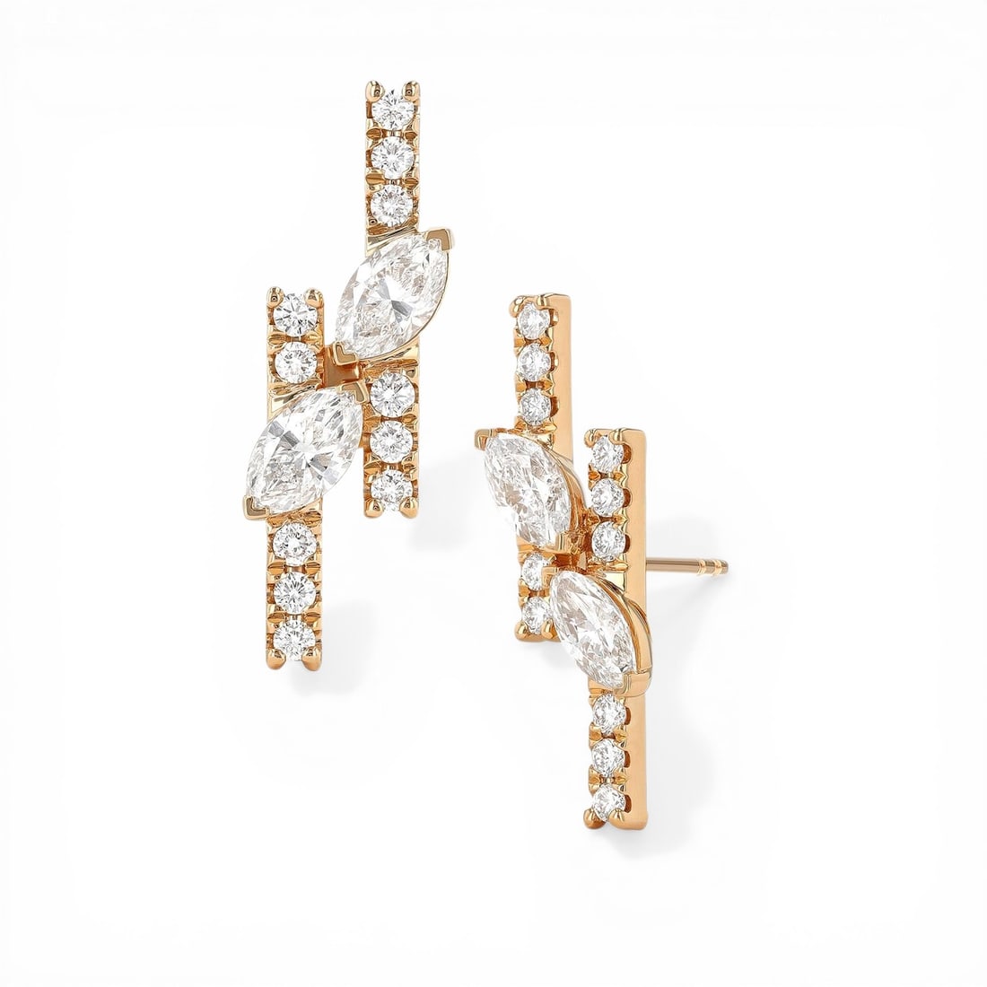 1.06 ctw Diamond Paradox Balancing Act 18K Yellow Gold Earrings (1 of 3)